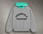 Grey Essentials Fear of God nylon hoodie unisex oversized streetwear