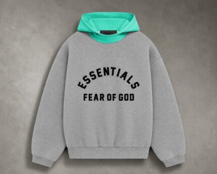 Grey Essentials Fear of God nylon hoodie unisex oversized streetwear