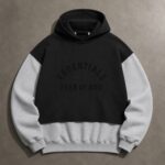 Black and grey Essentials Fear of God oversized unisex hoodie