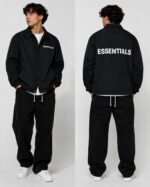 Essentials Jet Black Coach Jacket