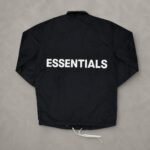Minimalist black coach jacket by Fear of God Essentials