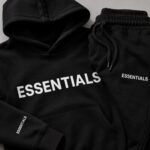 Essentials Black Hoodie and Jogger Tracksuit Set
