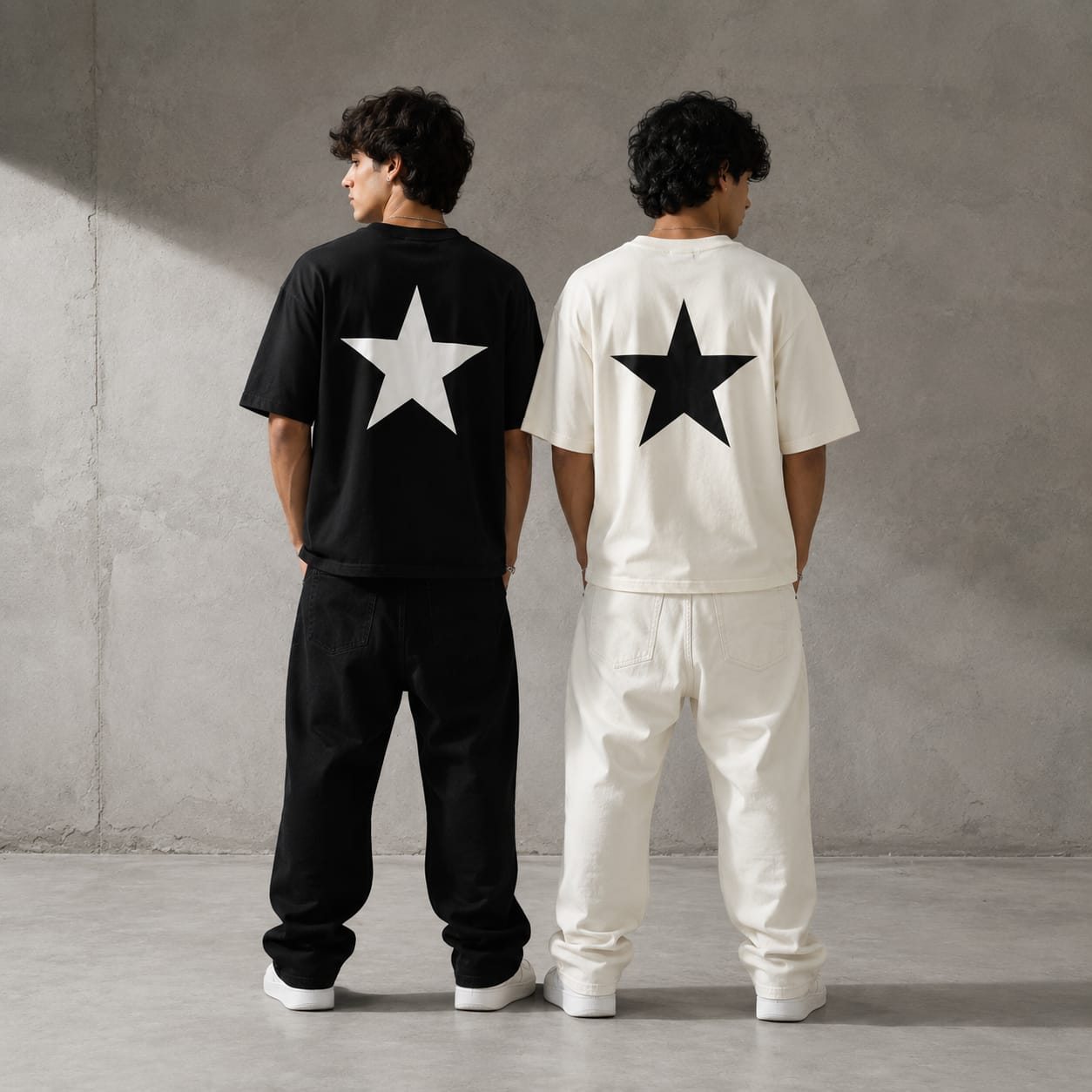 Essentials Star Print T-Shirt Unisex Streetwear