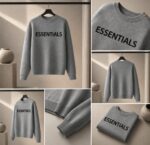Fear of God Essentials Gray Knit Sweater for Men & Women