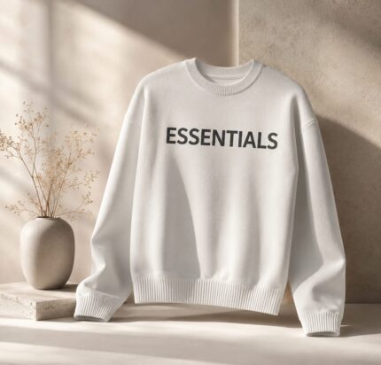 Fear of God Essentials Overlapped White Sweater for Men & Women