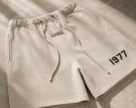 Essentials 1977 Flocking Letter Shorts Apricot for Men & Women